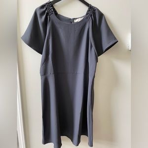 LOFT short sleeve dress, greyish/purple color, size 14